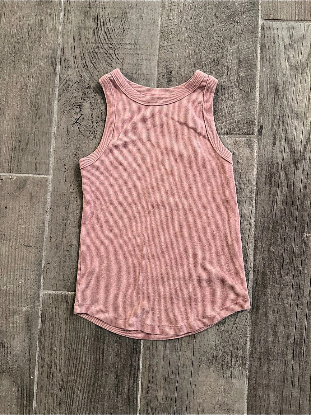 SO Rib Scoop Neck Tank Top Pink Small
